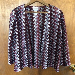 Vintage Crochet Macreme Open Knit Cardigan Sweater Jacket Goth Witchy Boxy Boho